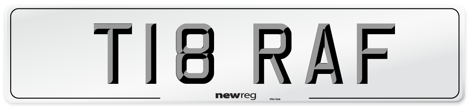 T18 RAF Number Plate from New Reg